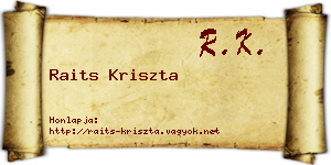 Raits Kriszta névjegykártya